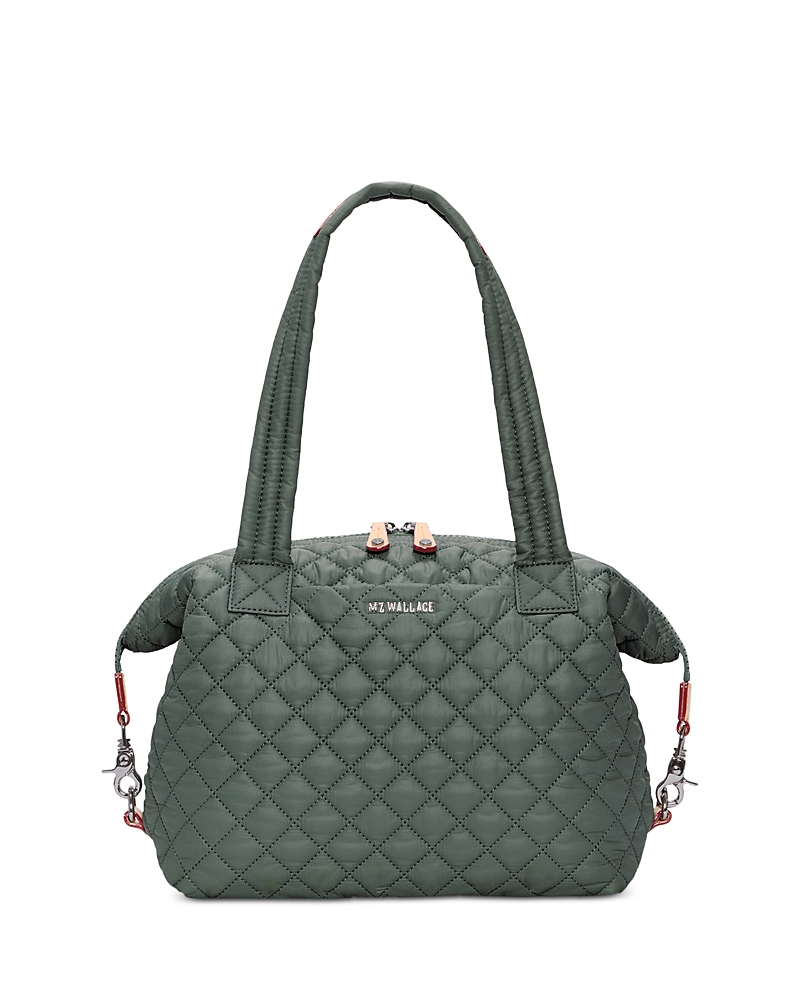 Mz Wallace Sutton Deluxe Medium Quilted Shoulder Bag In Green