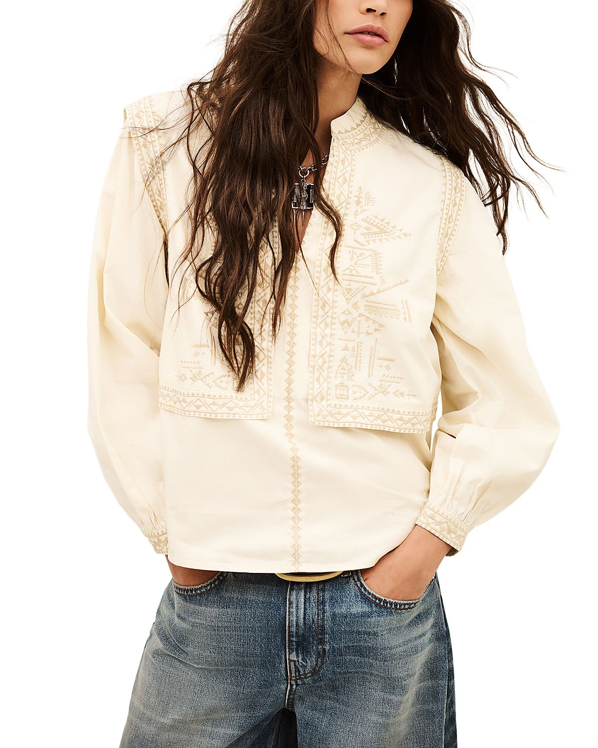 ba & sh Laura Embroidered Blouse
