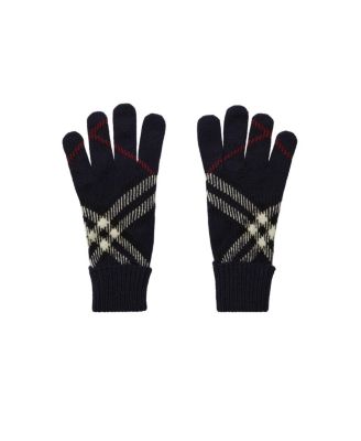 Check Cashmere Blend Gloves