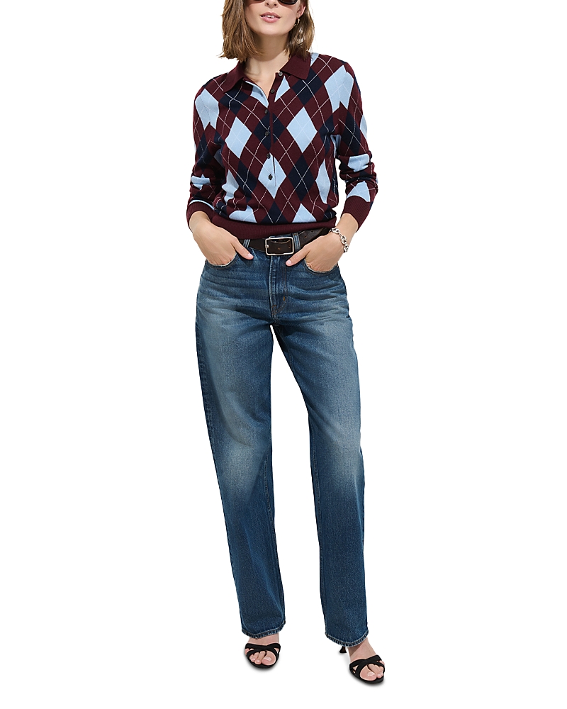 Alex Mill Lillian Argyle Merino Wool Polo Sweater