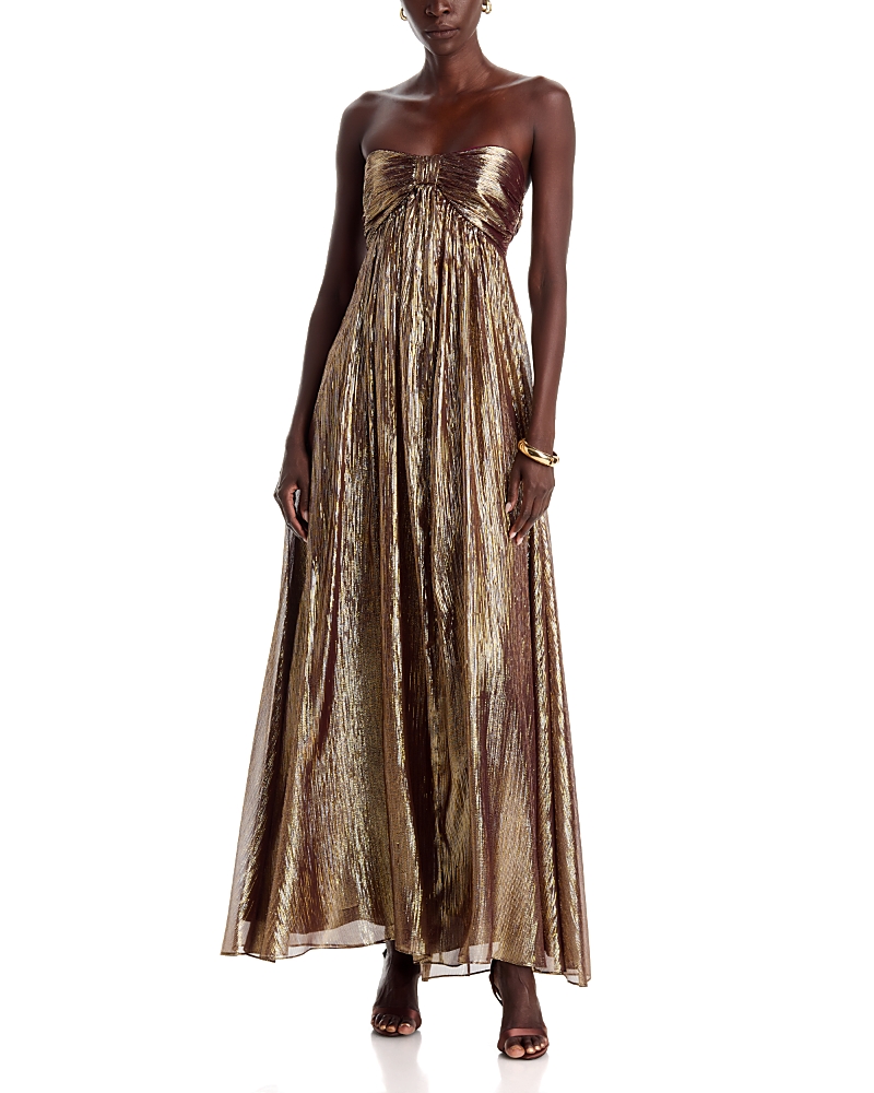 Ramy Brook Liberty Strapless Metallic Gown