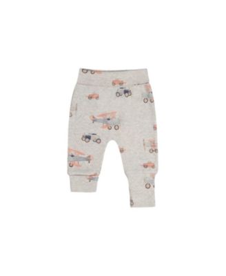 Boys' Organic Cotton Airplane Foldover Waist Evolutive Pants - Baby