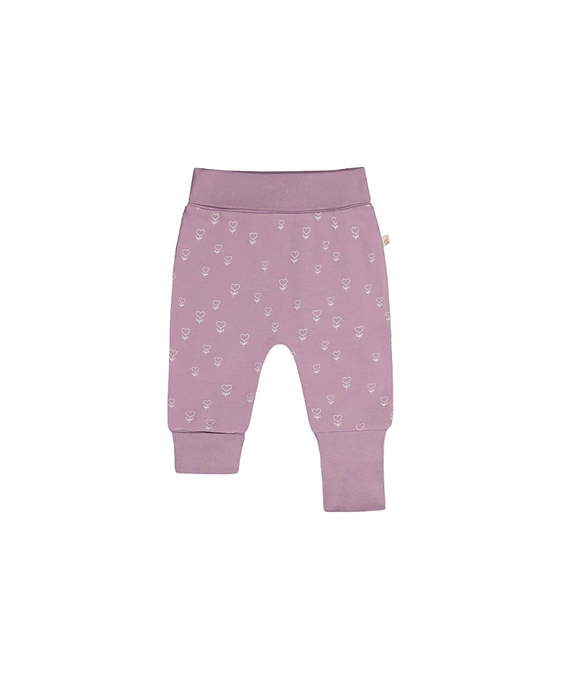 Deux par Deux Girls' Organic Cotton Foldover Waist Floral Evolutive Pants - Baby