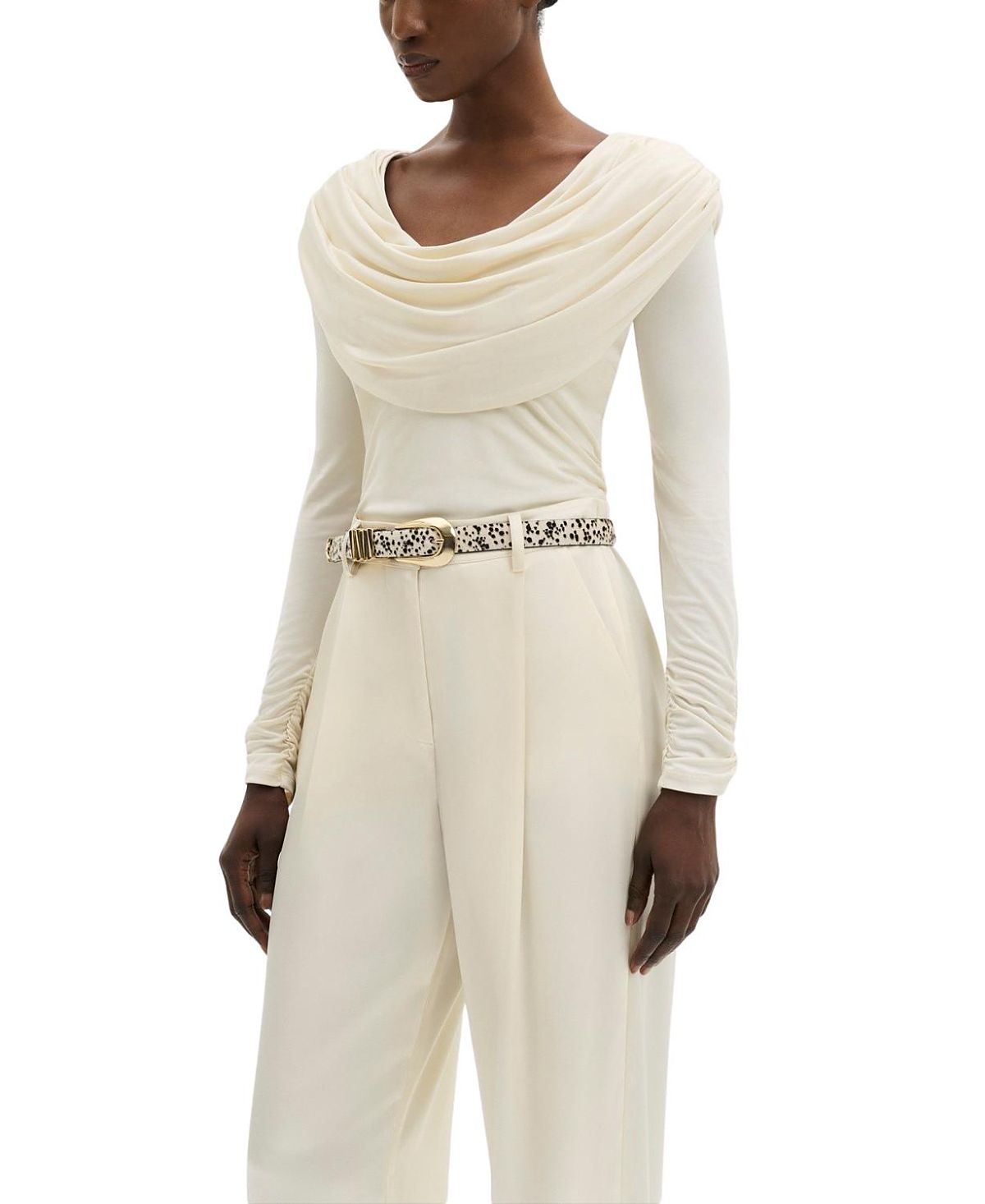 Malina Signe Cowl Neck Jersey Top