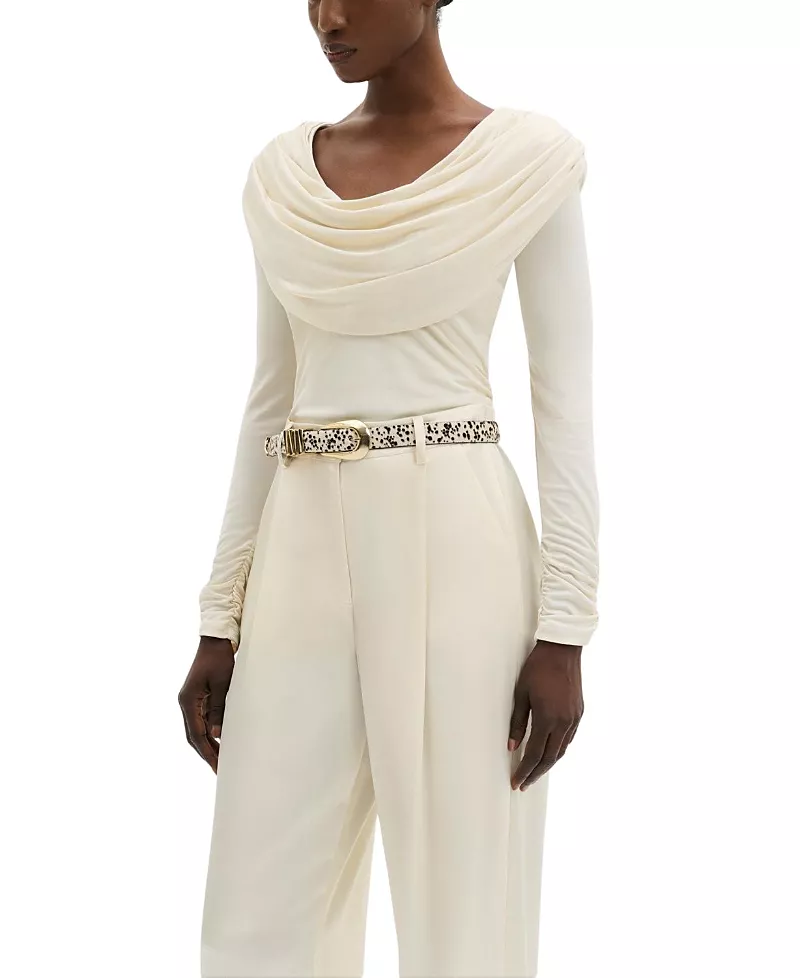 Malina Signe Cowl Neck Jersey Top