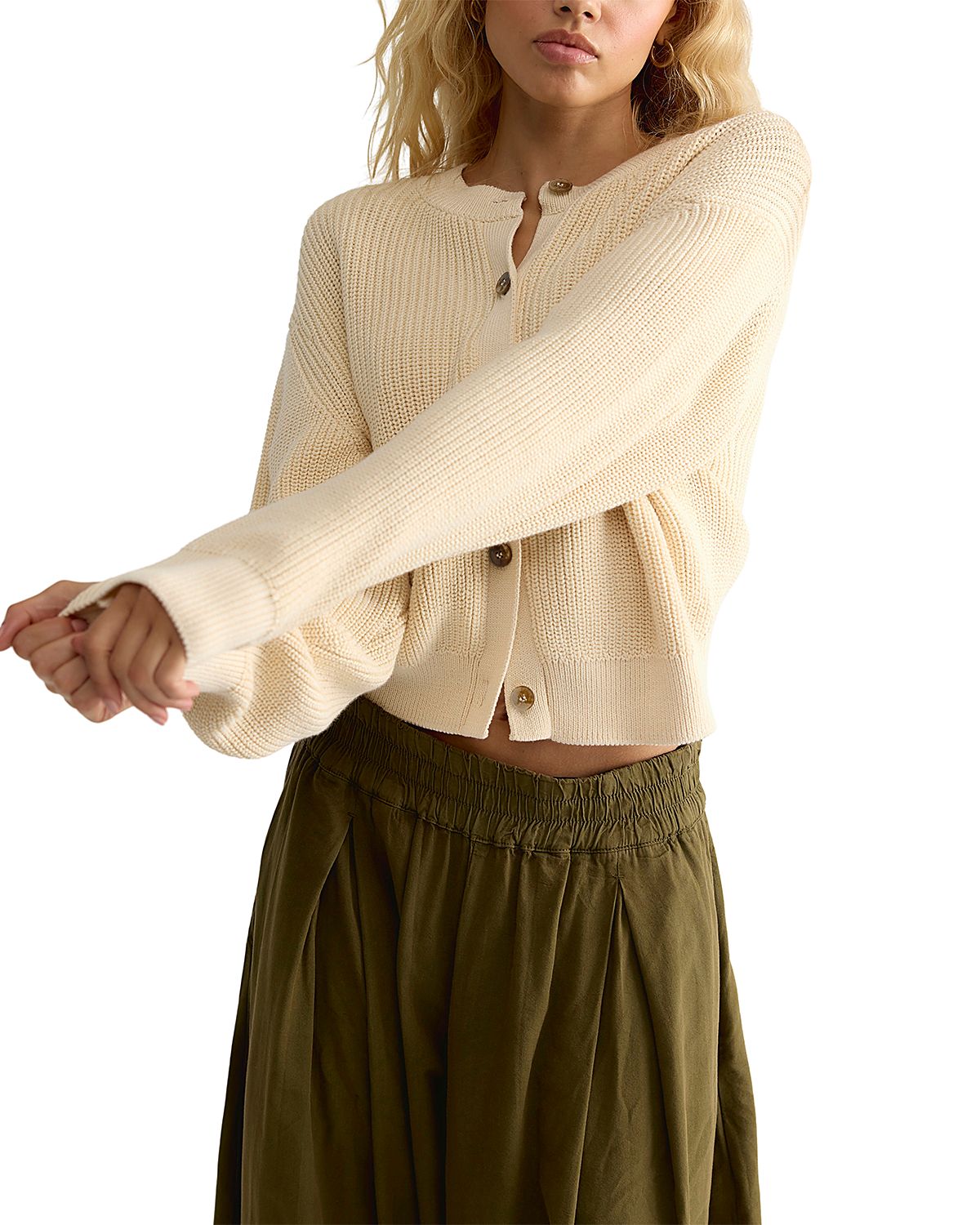 Free People Vienna Cotton Cropped Cardigan