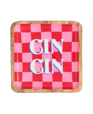  Lakri Mango Wood Tray, 10" x 10"