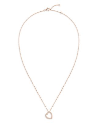18K Rose Gold Antifer Diamond Heart Pendant Necklace, 0.12 tcw