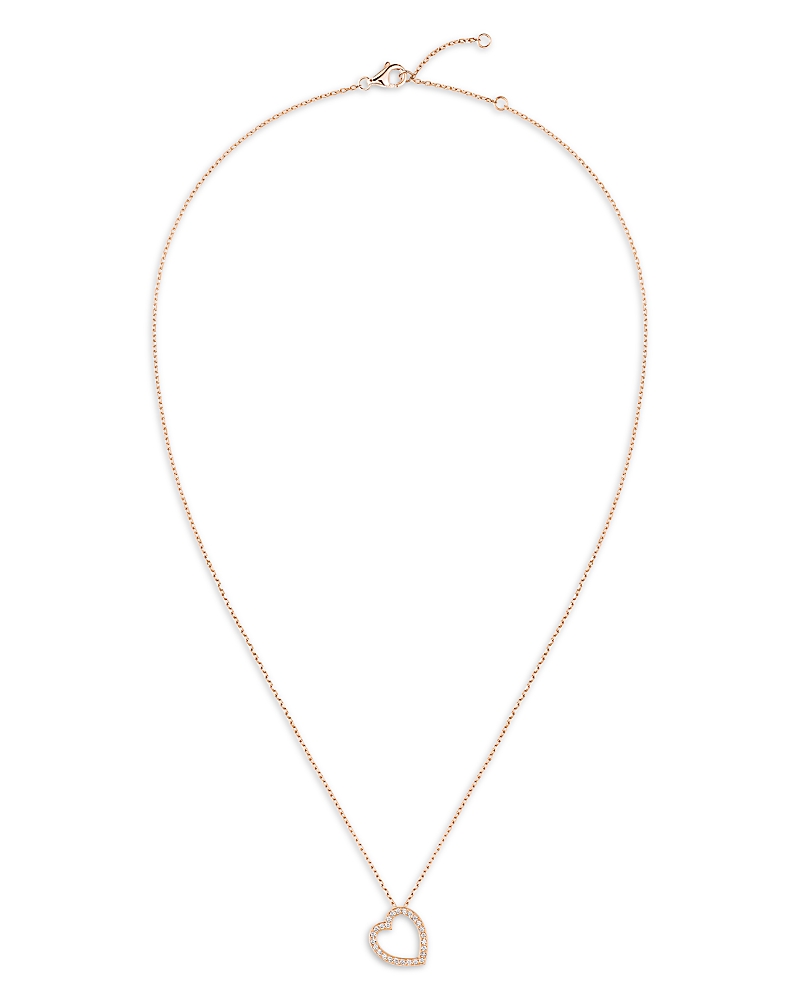 Repossi 18K Rose Gold Antifer Diamond Heart Pendant Necklace, 0.12 tcw