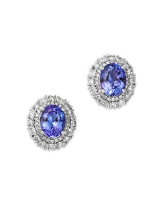 Bloomingdale's Fine Collection Diamond & Tanzanite Stud Earrings in 14K White Gold