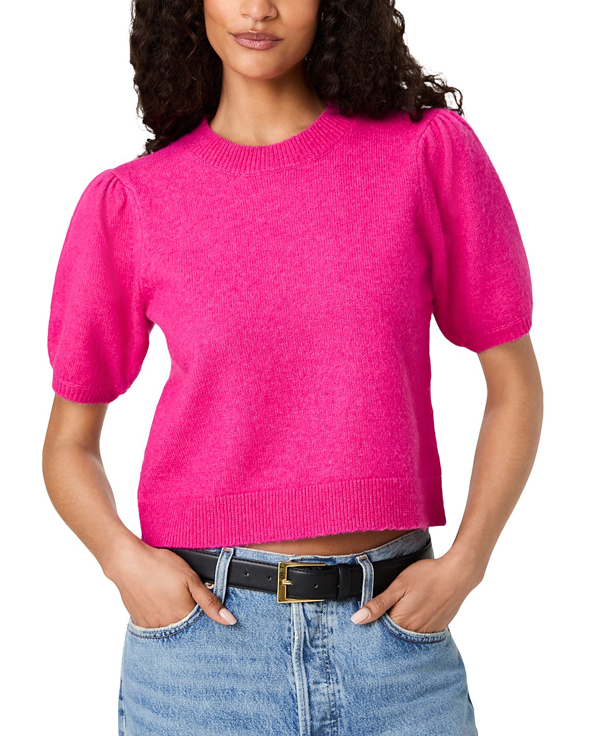 French Connection Yulia Knit Puff Sleeve Top