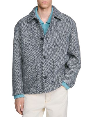 Marl Effect Wool Twill Work Jacket