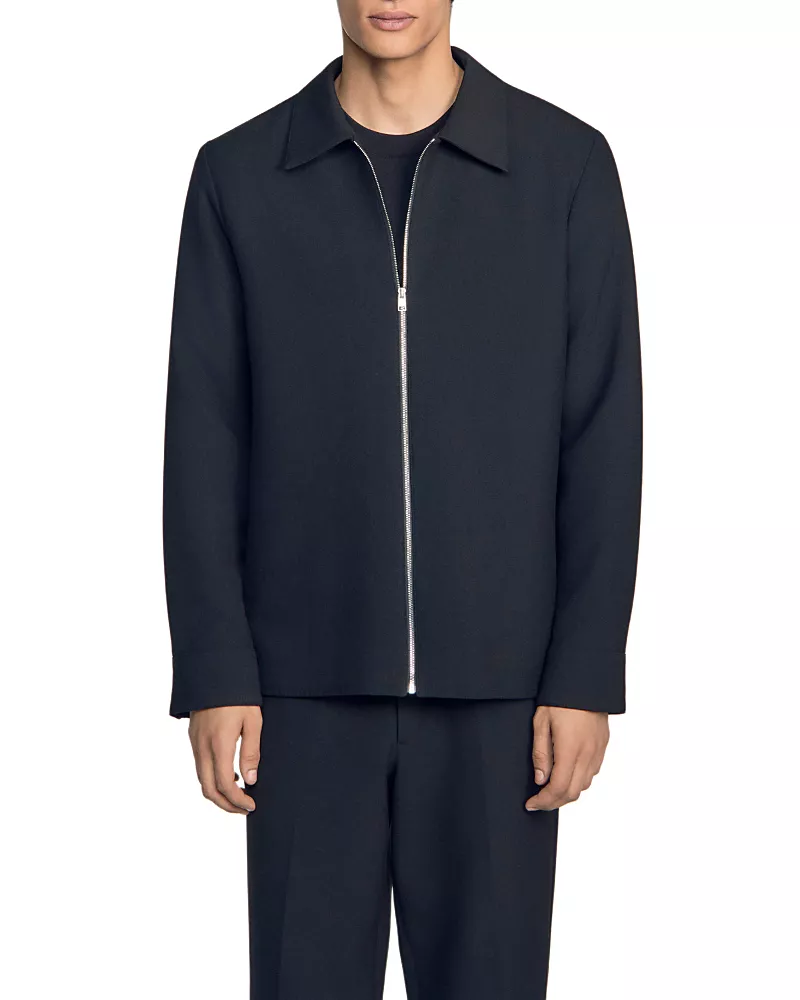Sandro Joker Zip Front Solid Shirt
