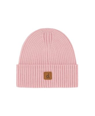  Girls' Ribbed Knit Folded Cuff Logo Patch Hat - Little Kid, Big Kid