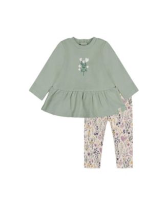  Girls' Organic Cotton Heart Peplum Tunic and Legging Set - Baby
