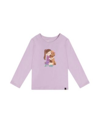 Girls' Organic Cotton Sparkly Graphic Long Sleeve T-Shirt - Little Kid