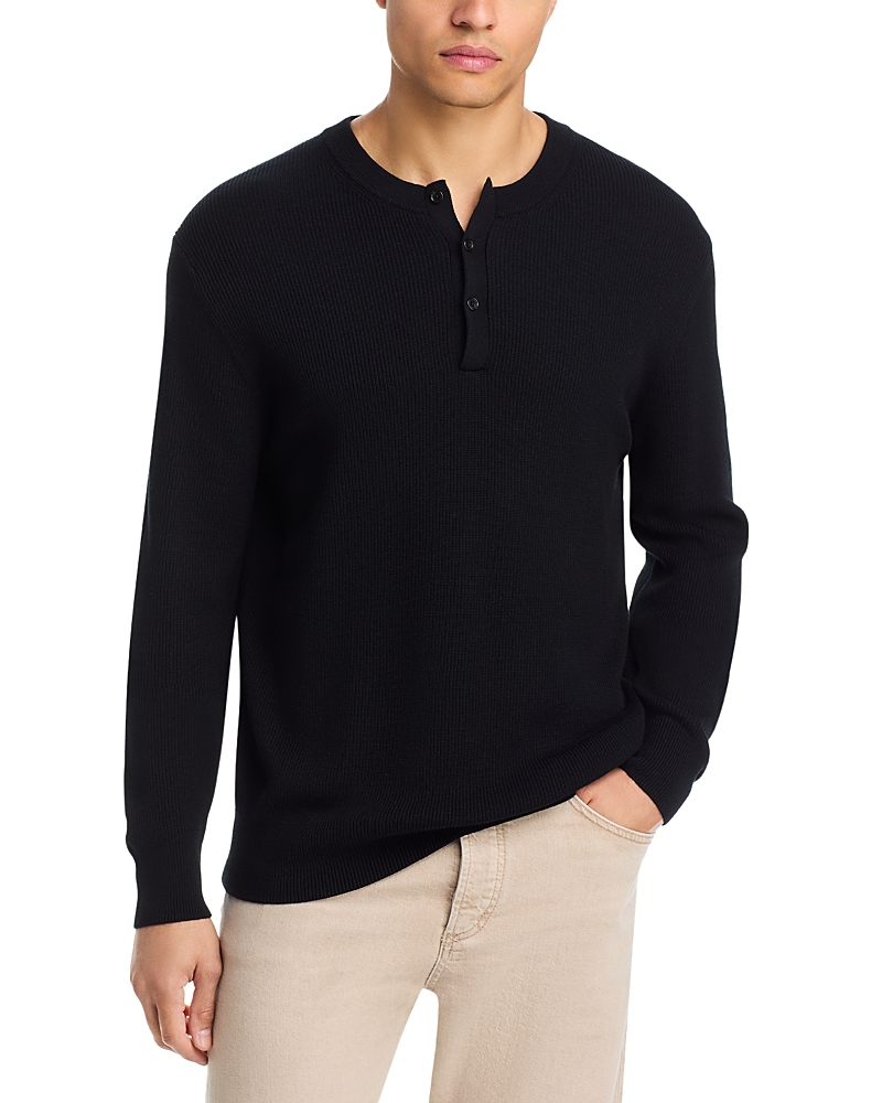 Boss Lenley Wool & Cotton Henley Sweater