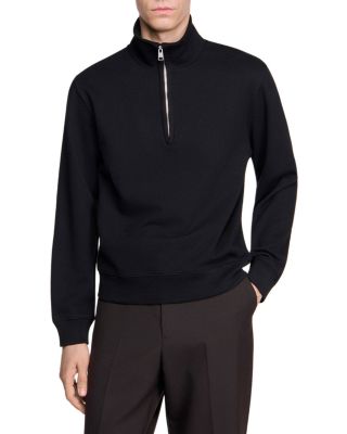 Stand Collar Boxy Half Zip Sweater