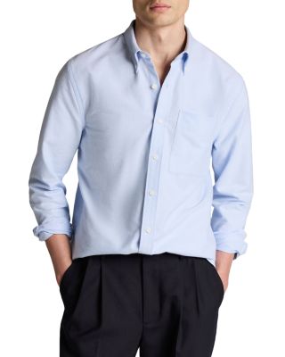 Straight Fit Oxford Long Sleeve Button Down Shirt