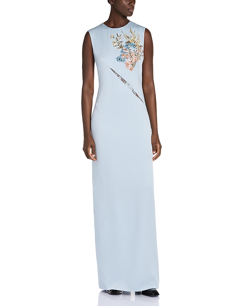 McQueen Pistachio Floral Embellished Dress