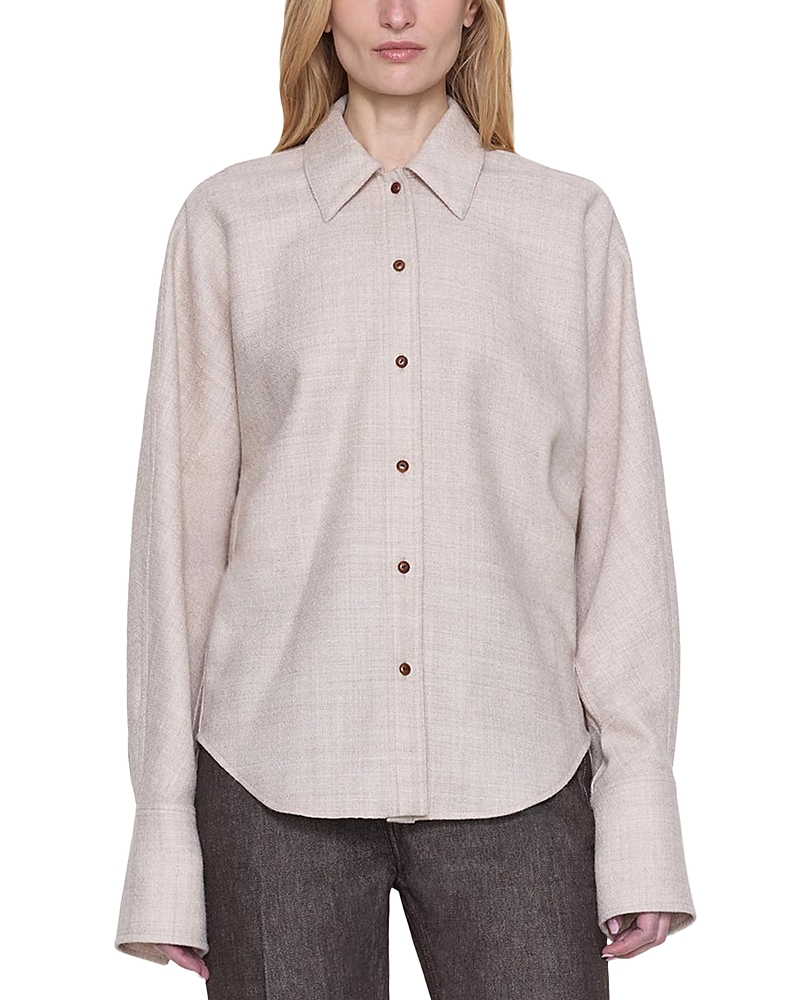 Ossou Ridge Button Front Wool Shirt