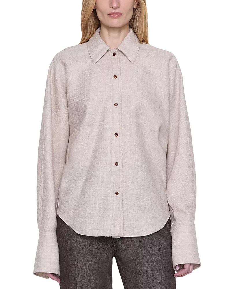 Ossou Ridge Button Front Wool Shirt