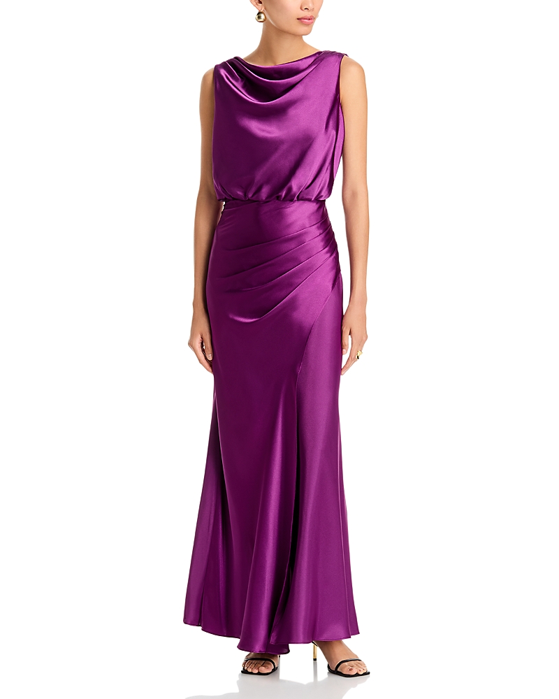 Aqua Draped Maxi Dress - Exclusive
