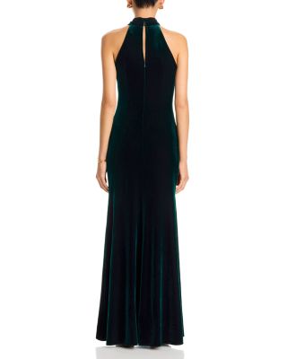 Velvet Knot Neck Sheath Dress - Exclusive - thumbnail 4