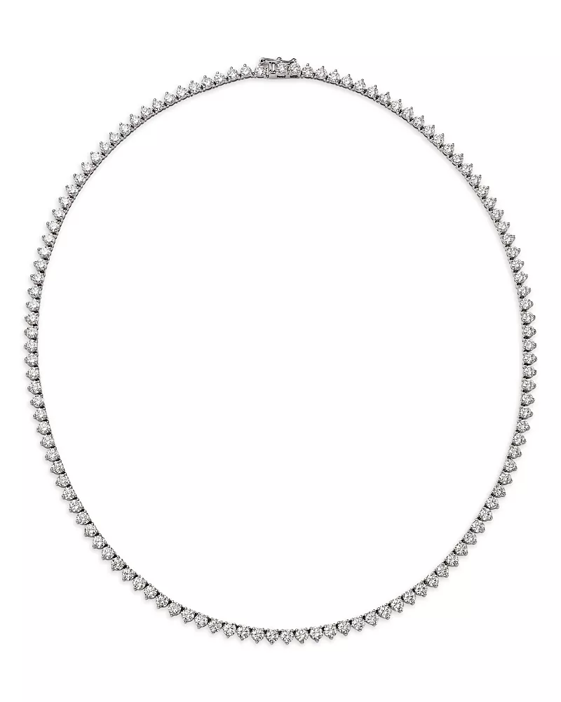 Bloomingdale's Fine Collection Luxe Collection Diamond Tennis Necklace in 14K Gold, 12.0 tcw