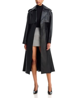 Luca Faux Leather Trench Coat