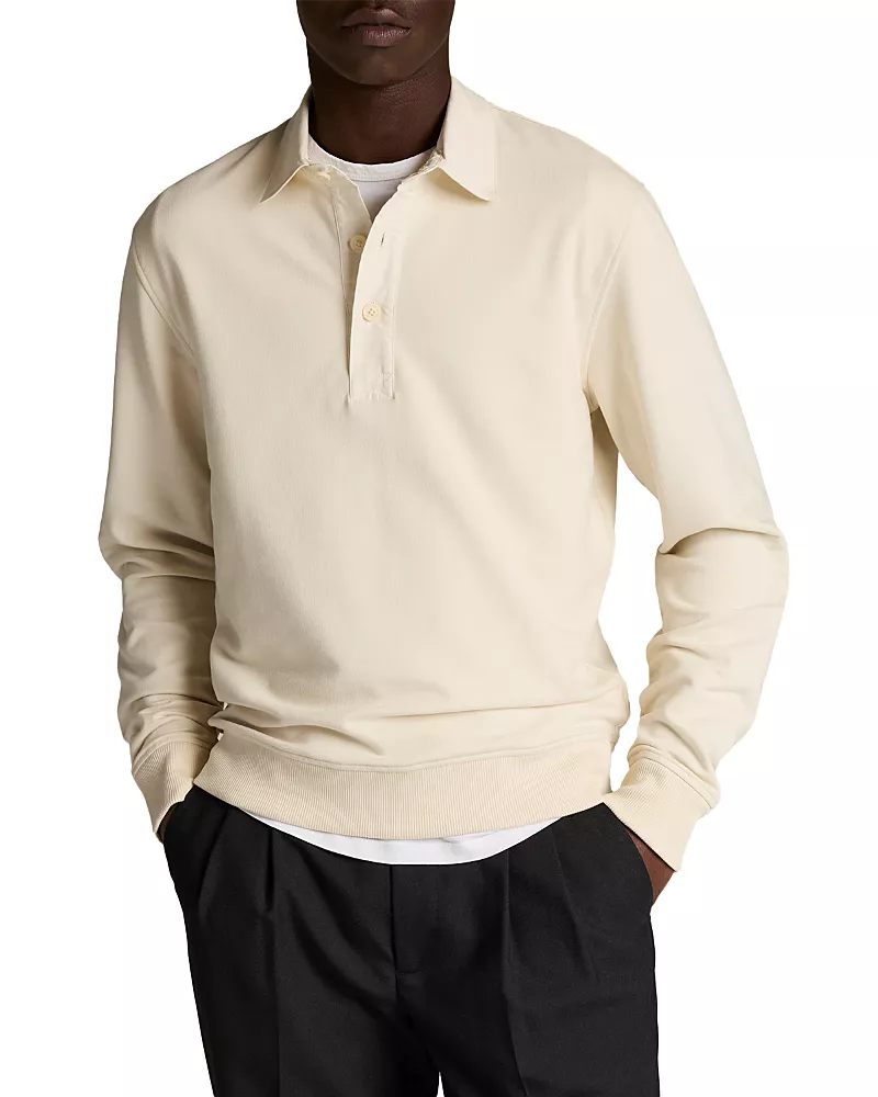 Vince French Terry Travel Long Sleeve Polo