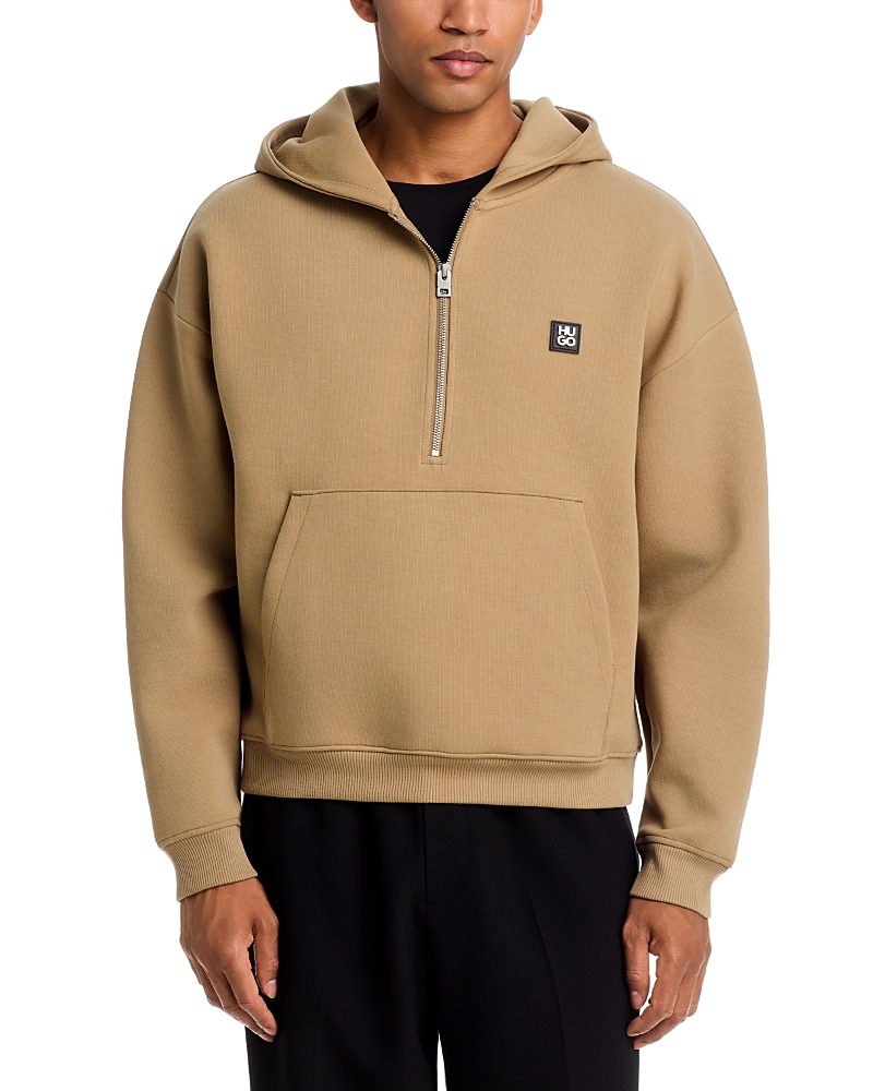 Hugo Dabinhood Cotton Blend Half Zip Hoodie