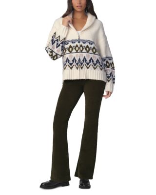 The Inga Fair Isle Zip Front Cardigan