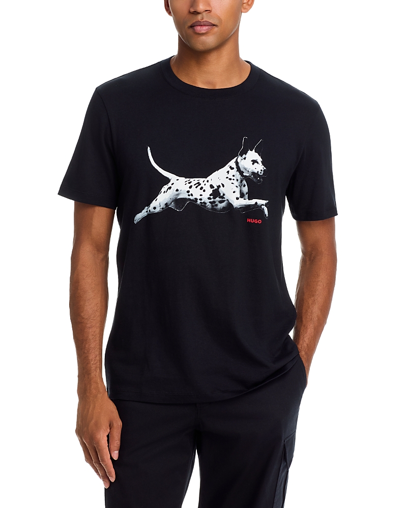 Hugo Dirunn Cotton Dalmatian Graphic T-Shirt