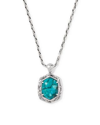 Daphne Tiger Stripe Frame Stone Pendant Necklace, 30-32"