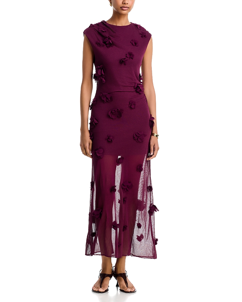 Simkhai Floral Applique Mesh Overlay Dress - Exclusive