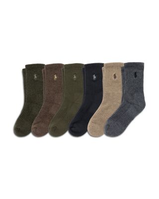 Boys' Performance Cushioned Crew Socks, Pack of 6 - Little Kid, Big Kid