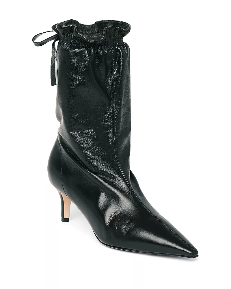 Cinq a Sept Women's Alex Scrunched Leather Ankle Boots