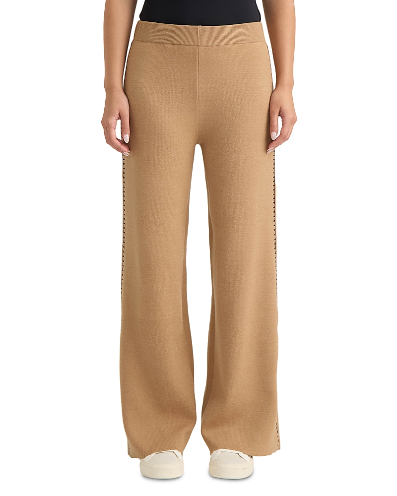 Hunter Embroidery Stitch Wide Leg Knit Pants