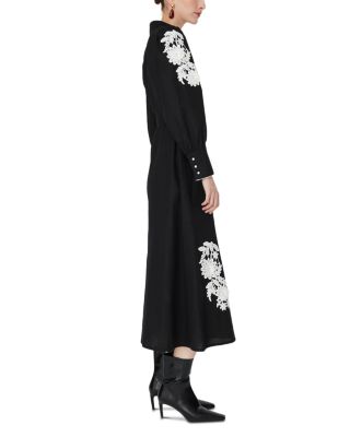 Button Down Appliqu&eacute; Midi Dress - thumbnail 5