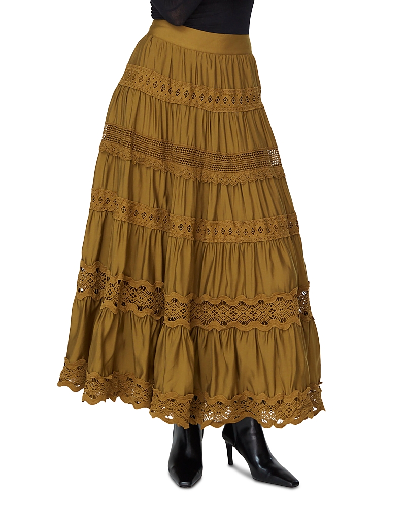 Jovonna London Lace Trim A Line Maxi Skirt