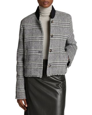 Stand Collar Button Front Jacket