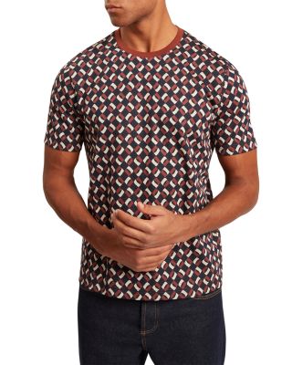 Neeriss Short Sleeve Geo Jacquard Cotton Tee