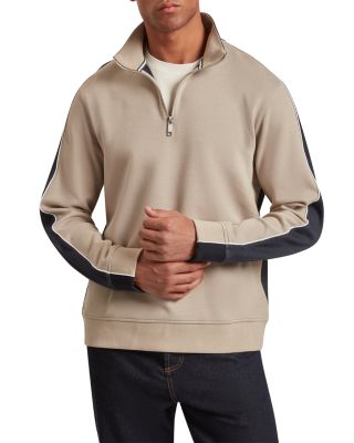 Koven Long Sleeve Two Tone Half Zip Polo