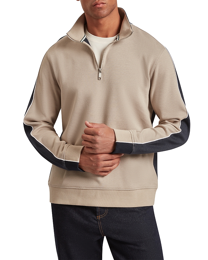 Ted Baker Koven Long Sleeve Two Tone Half Zip Polo