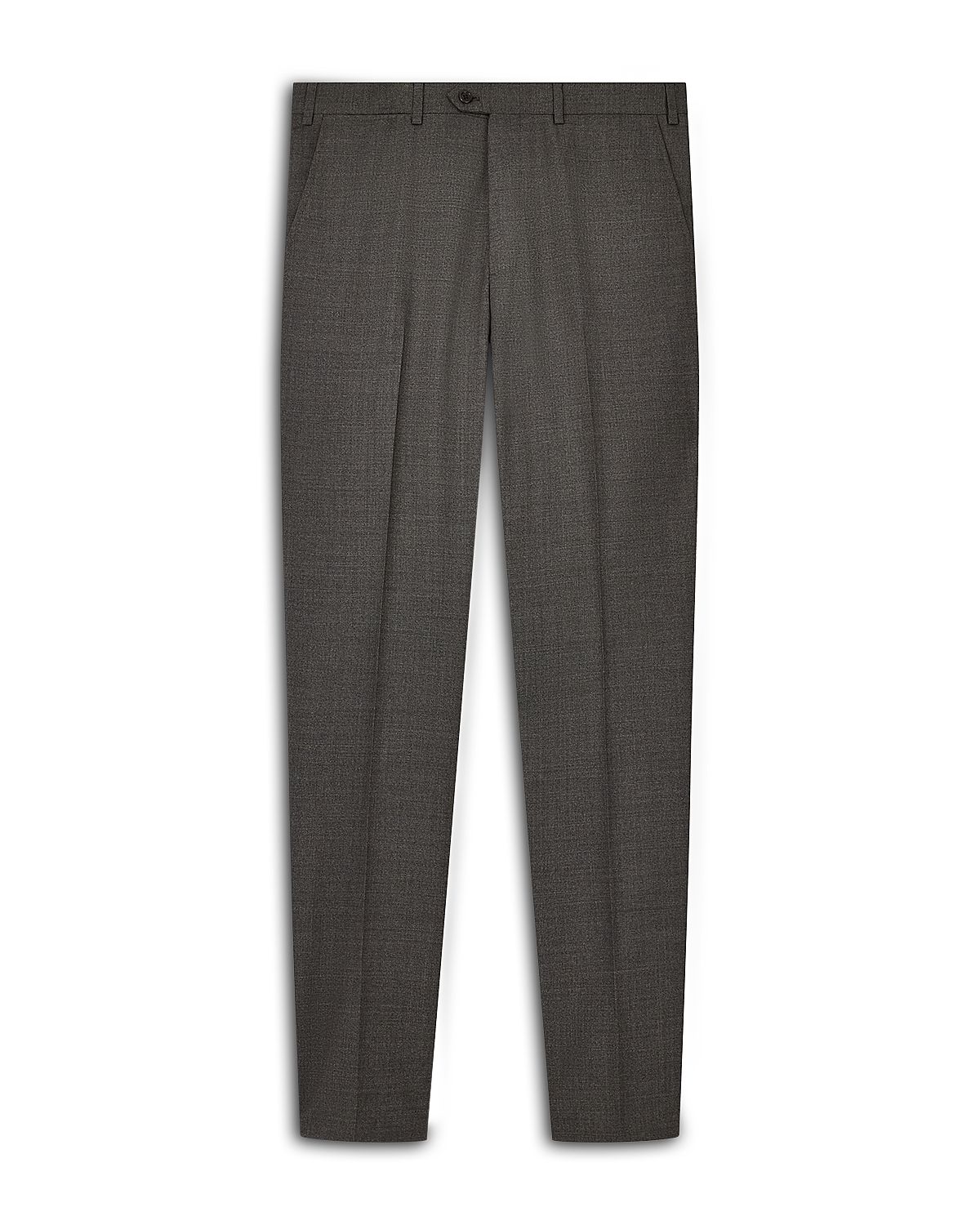 Emporio Armani Regular Fit Brown Melange Wool Trousers