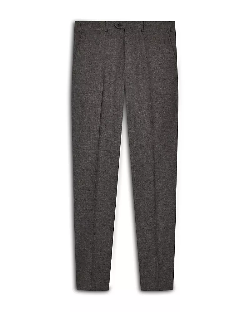 Emporio Armani Regular Fit Brown Melange Wool Trousers