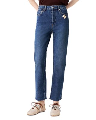 Paul High Rise Straight Ankle Jeans in Blue