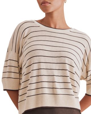 Georgie Striped Short Sleeve Sweater