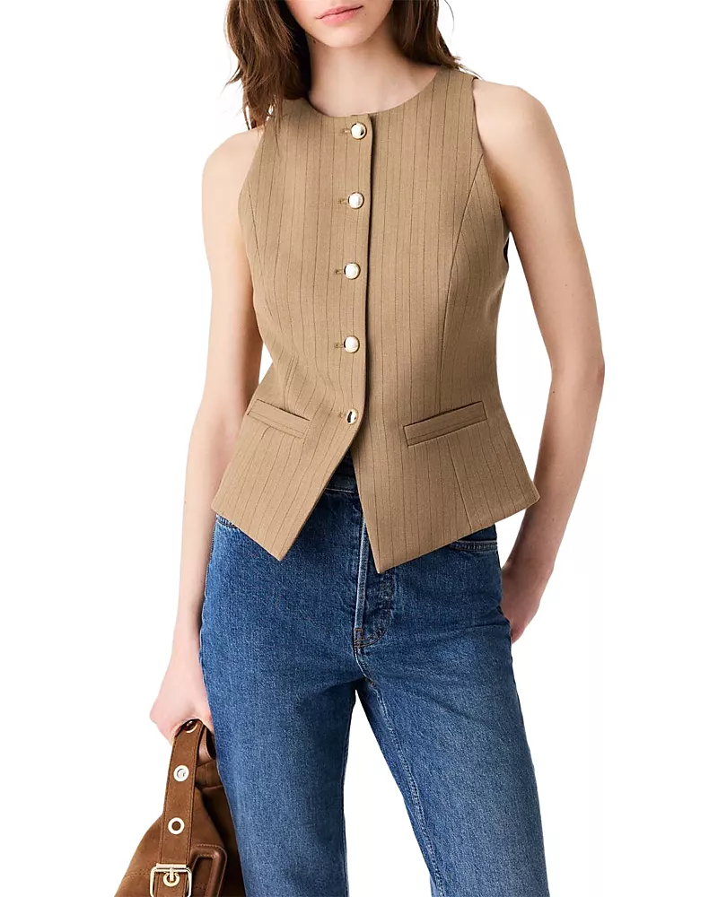 Maje Lipania Pinstriped Vest